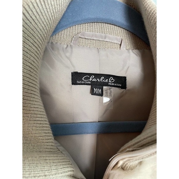 Charlie B Faux Fur Puffer Vest Chevron Zip Front GORGEOUS Super Soft Size M Med - Picture 3 of 7